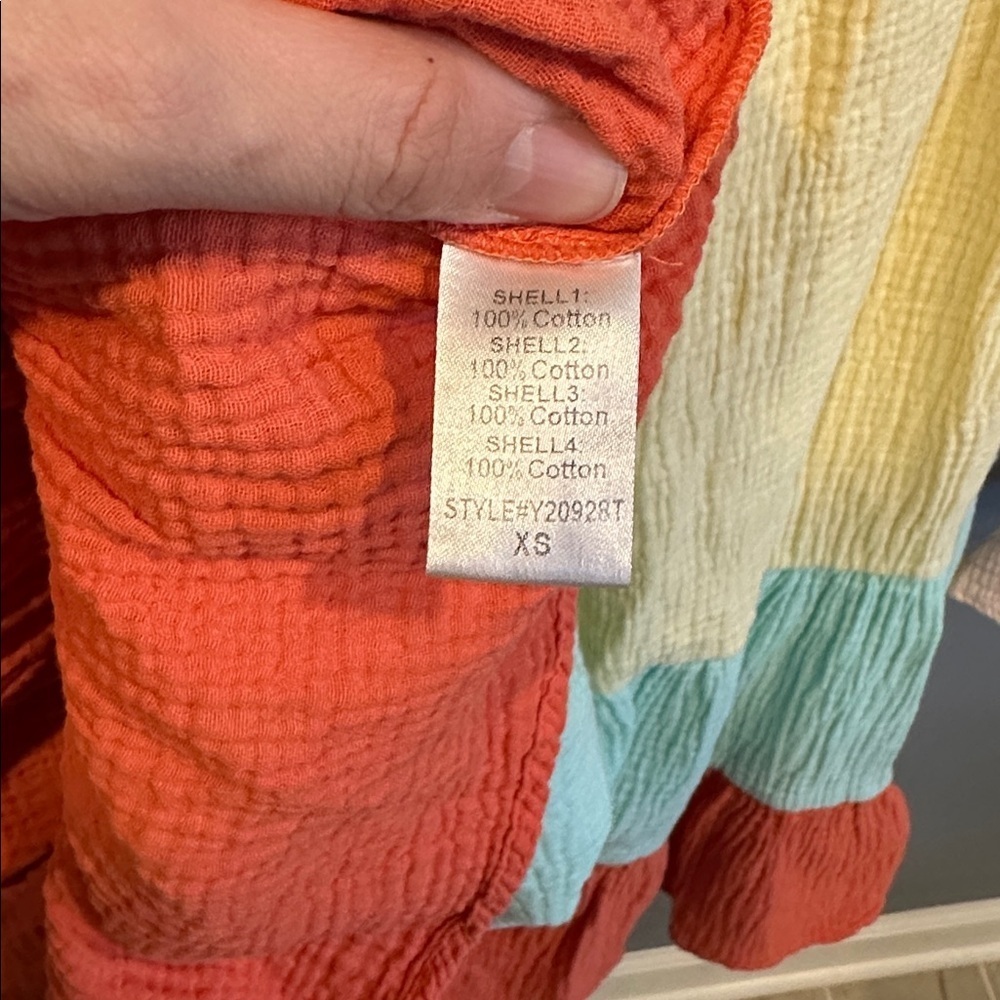 Tuckernuck Pomander Place Kenzo Long Sleeve Tiered Dress Pastel Pink Yellow - Picture 6 of 6